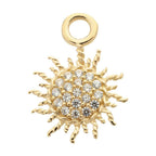 Invictus | 14k gold | Pave Set Sunburst Charm | CZ