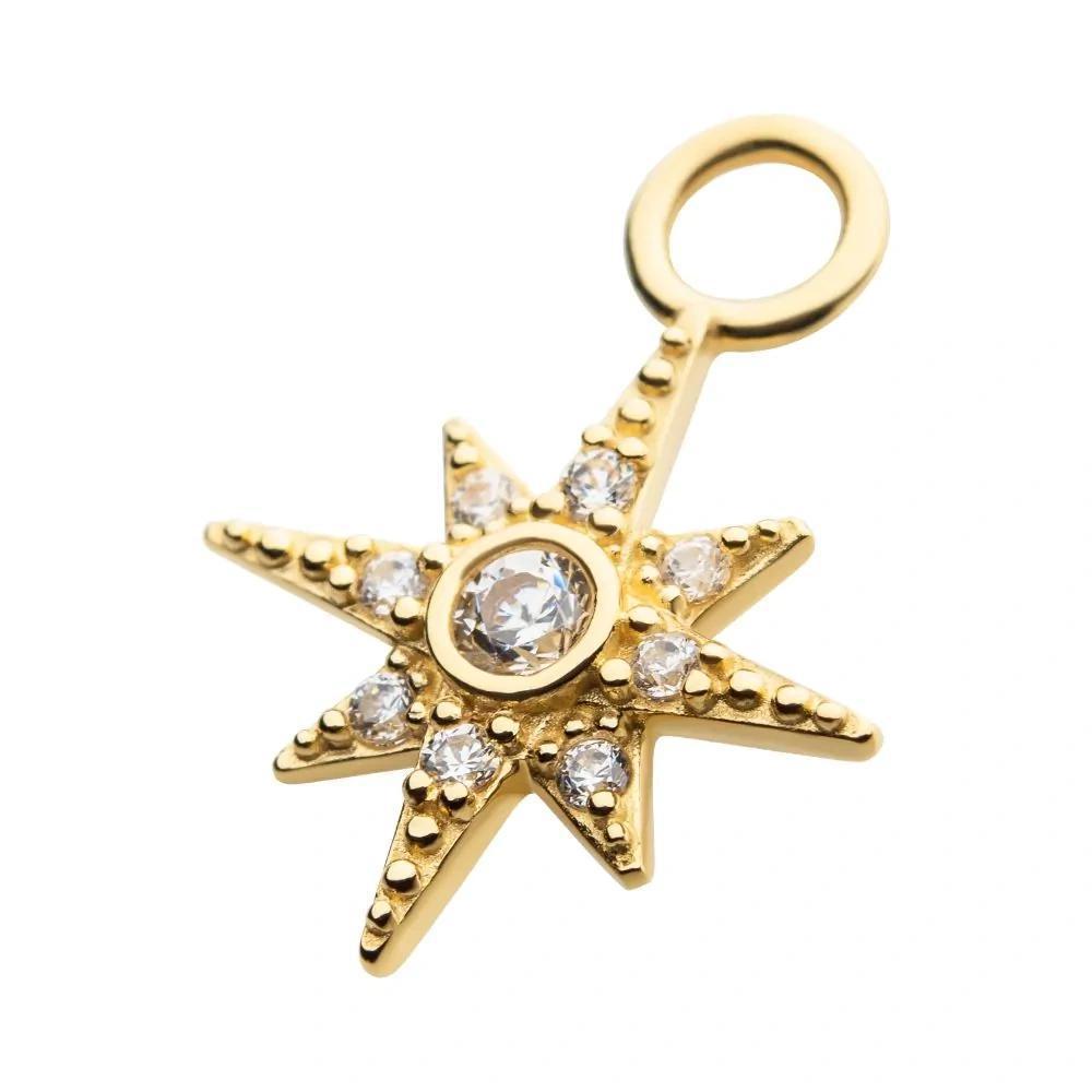Invictus | 14k gold | 8-Point Star Charm | CZ