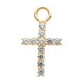 Invictus | 14k gold | Prong Set Cross Charm | CZ