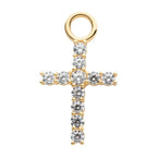 Invictus | 14k gold | Prong Set Cross Charm | CZ