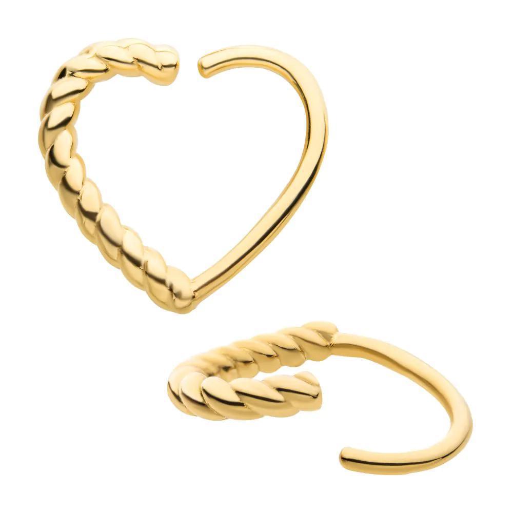 Invictus | 14k gold | Half-Twisted Heart Seamless Split Ring