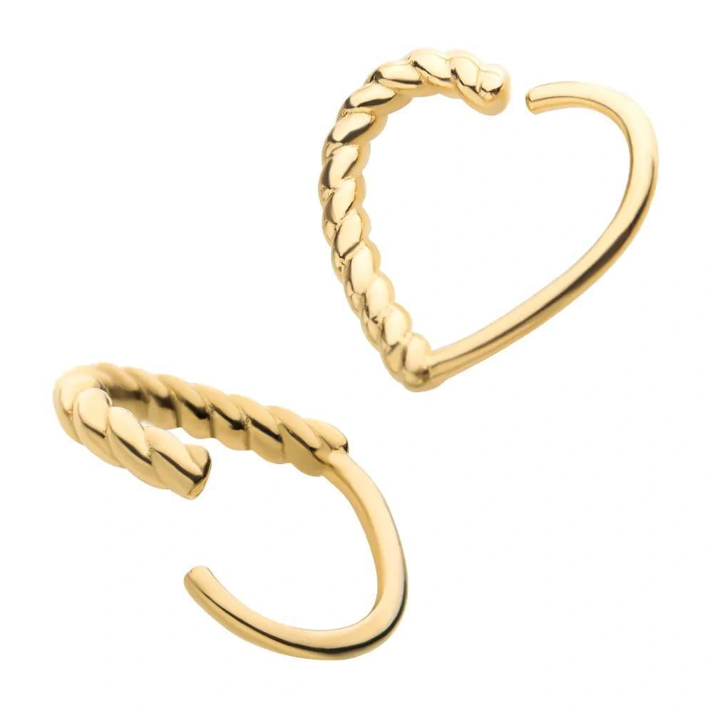 Invictus | 14k gold | Half-Twisted Heart Seamless Split Ring