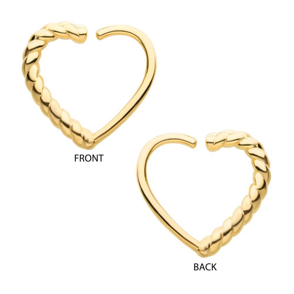 Invictus | 14k gold | Half-Twisted Heart Seamless Split Ring