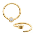 Invictus | 14k gold | Bezel Set Centerpiece Seamless Split Ring | Clear CZ