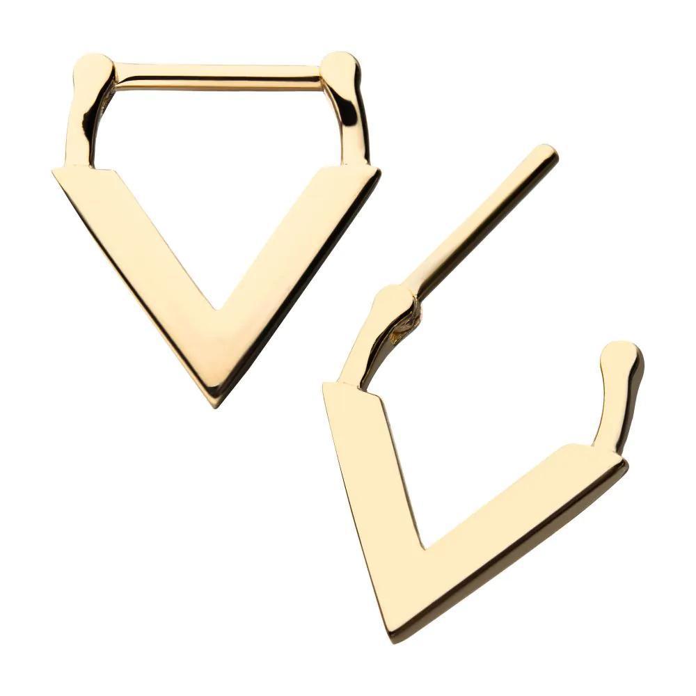 Invictus | 14k gold | Downward Facing Triangle Septum Clicker