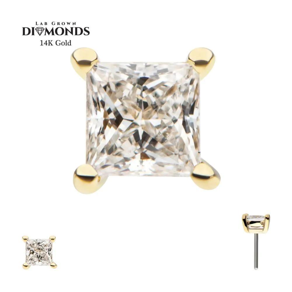 Invictus | 14k gold | 4 Prong Princess Cut Top | Lab-Grown Diamond