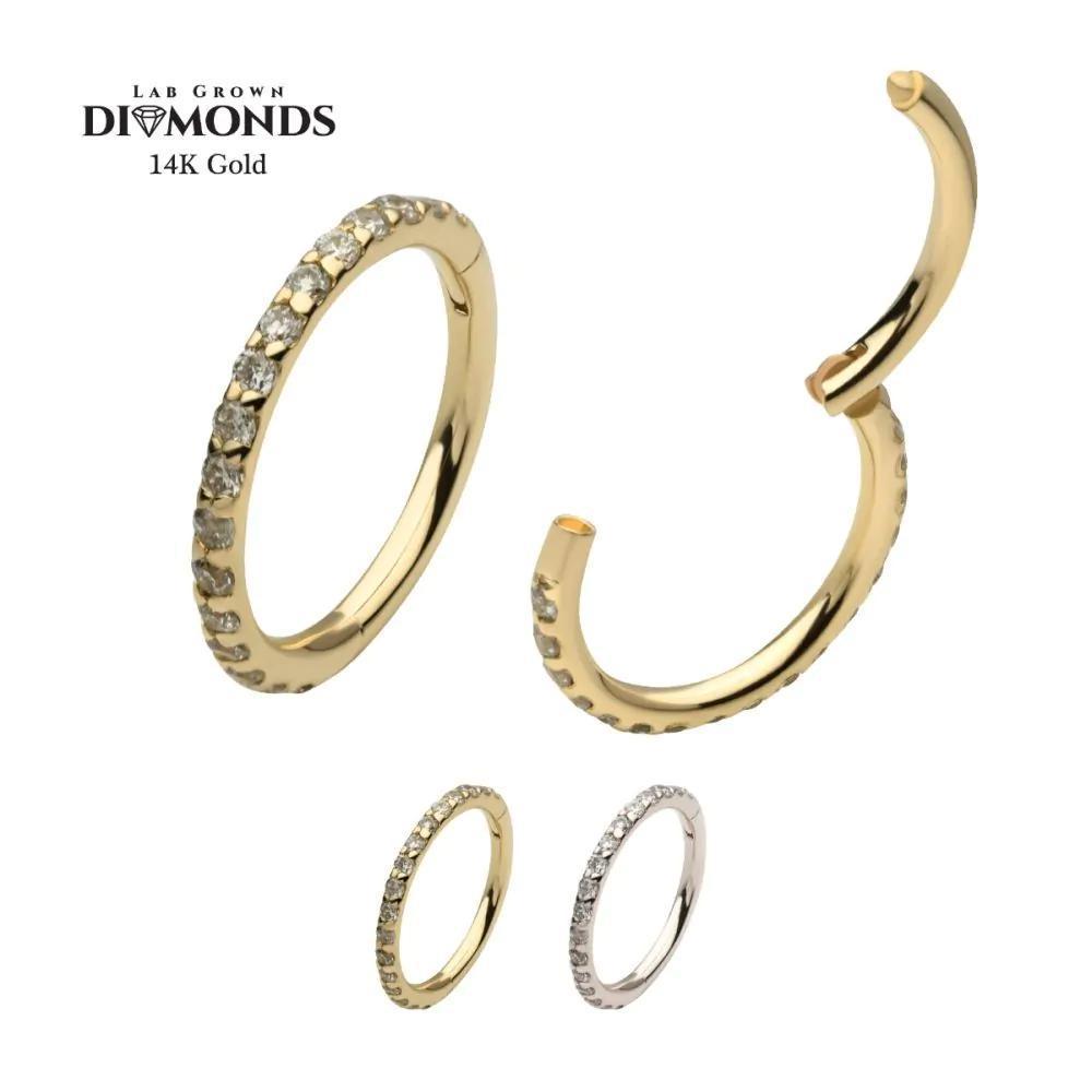 Invictus | 14k gold | Eternity Side Facing Hinged Segment Clicker | Lab-Grown Diamonds