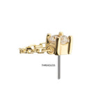 Invictus | 14k gold | Prong Set with Rolo Chain | CZ