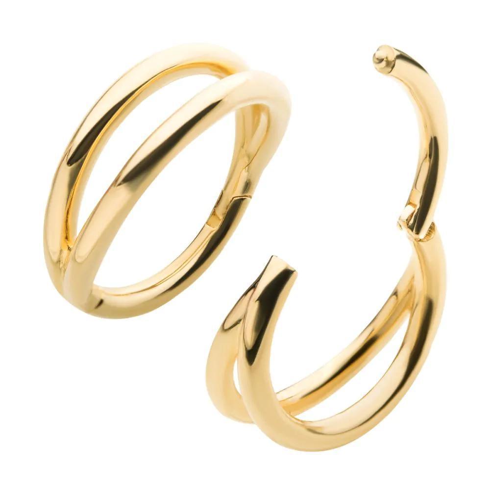 Invictus | 14k gold | Double Hoop Side Facing Hinged Segment Clicker