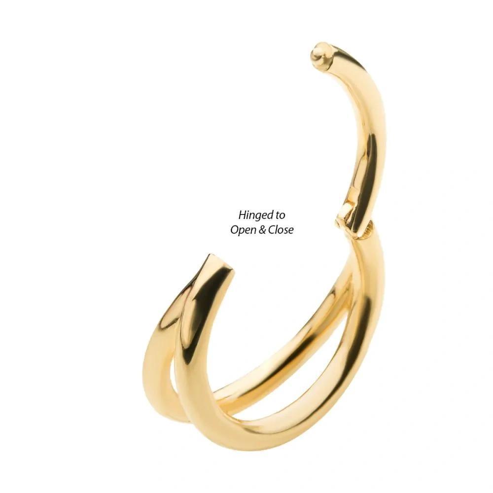 Invictus | 14k gold | Double Hoop Side Facing Hinged Segment Clicker