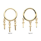 Invictus | 14k gold | Triple Dagger Hinged Segment Clicker
