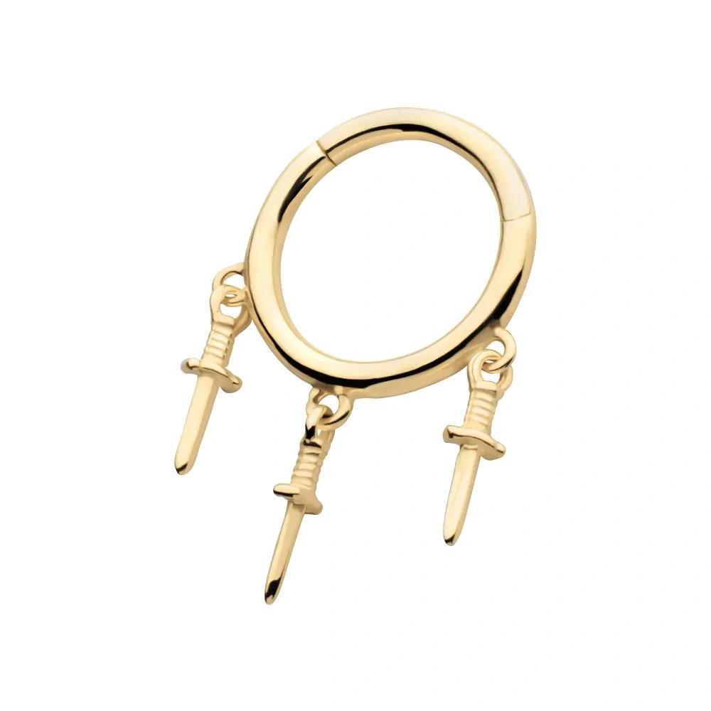 Invictus | 14k gold | Triple Dagger Hinged Segment Clicker