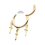 Invictus | 14k gold | Triple Dagger Hinged Segment Clicker