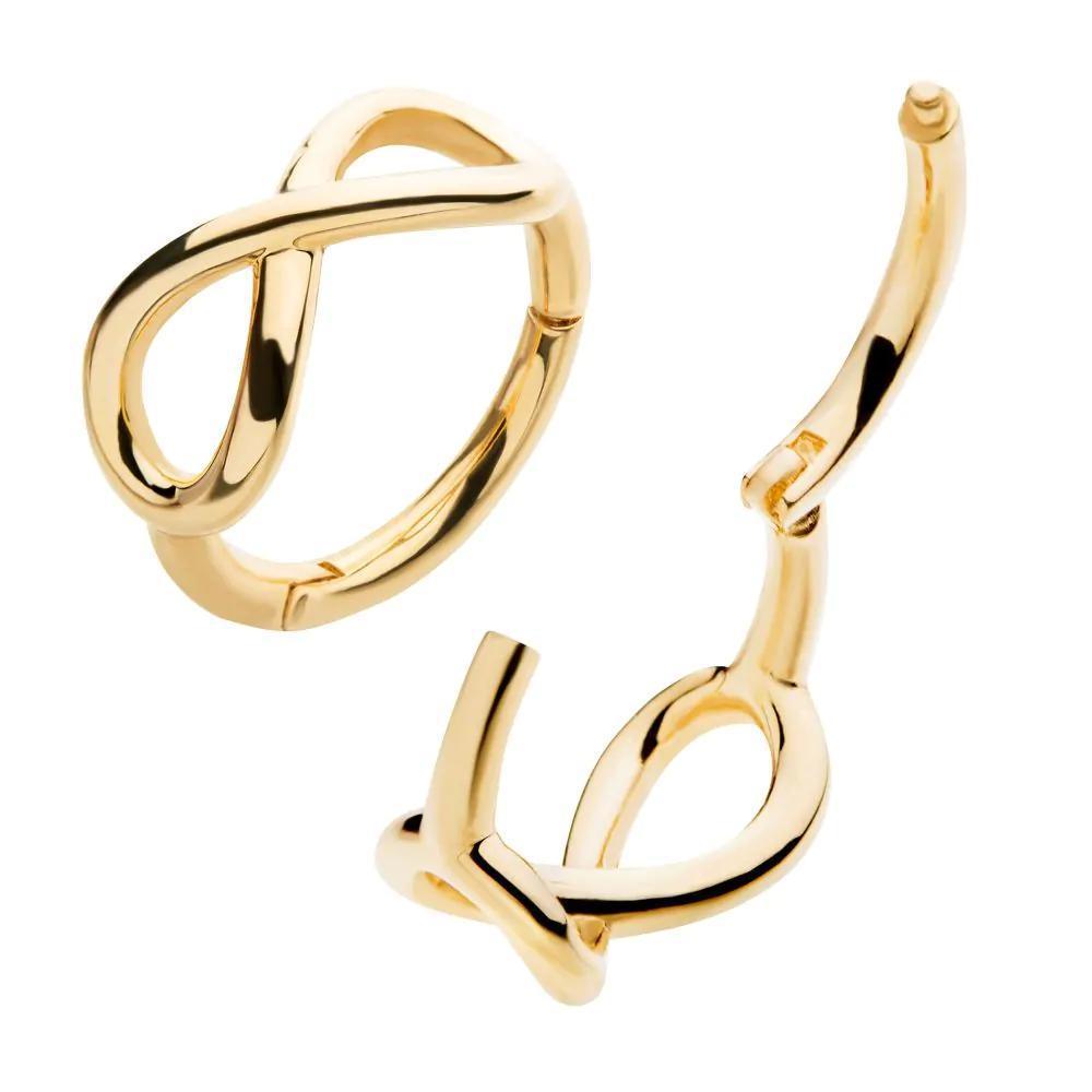 Invictus | 14k gold | Infinity Symbol Side Facing Hinged Hoop