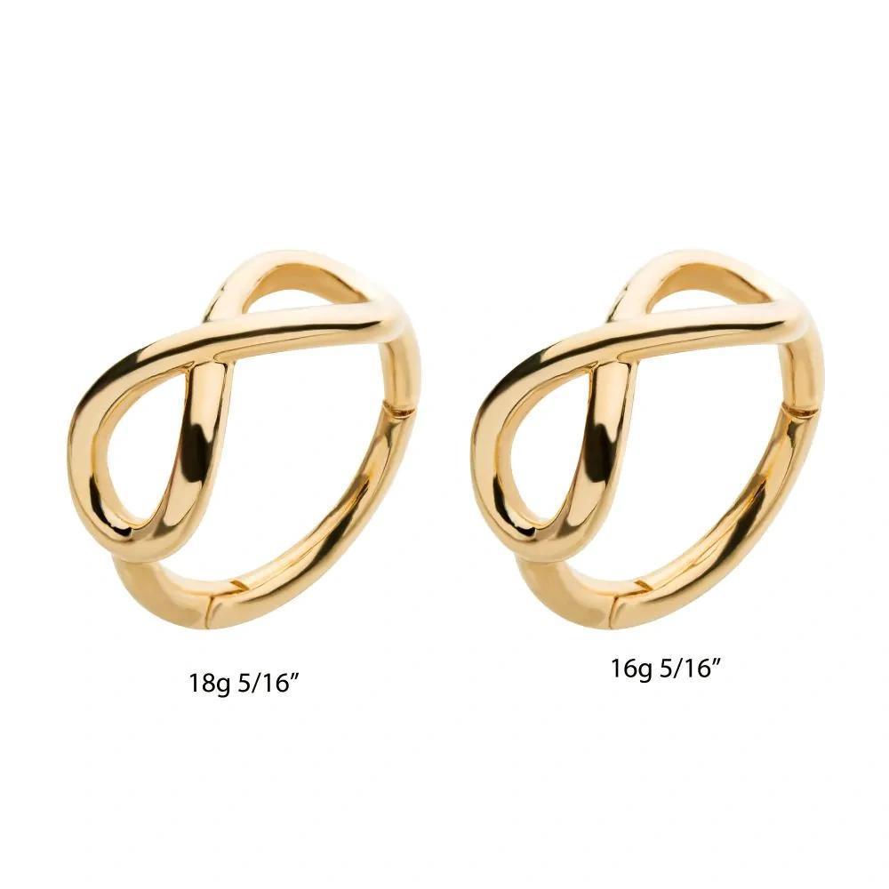 Invictus | 14k gold | Infinity Symbol Side Facing Hinged Hoop