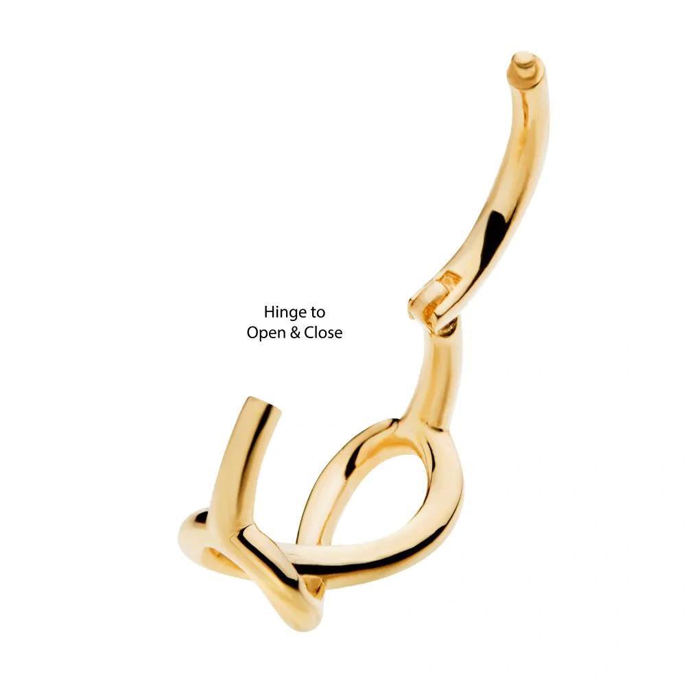 Invictus | 14k gold | Infinity Symbol Side Facing Hinged Hoop