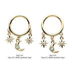 Invictus | 14k gold | Stars Crescent Moon Hinged Segment Clicker