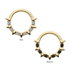 Invictus | 14k gold | Prong Set Spike Front Facing Hinged Segment Clicker | CZ