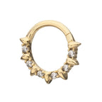 Invictus | 14k gold | Prong Set Spike Front Facing Hinged Segment Clicker | CZ