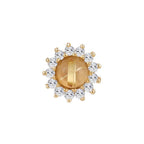 Buddha | 14k gold | Delphine | Rutilated Quartz + White Sapphire