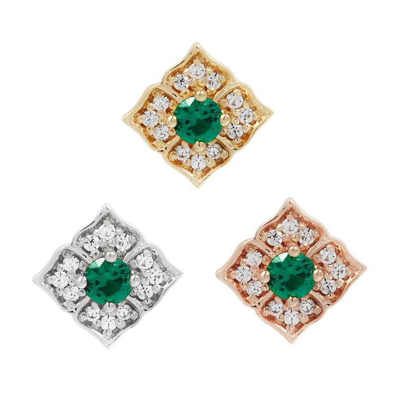 Buddha | 14k gold | Grace | Green Spinel + CZ