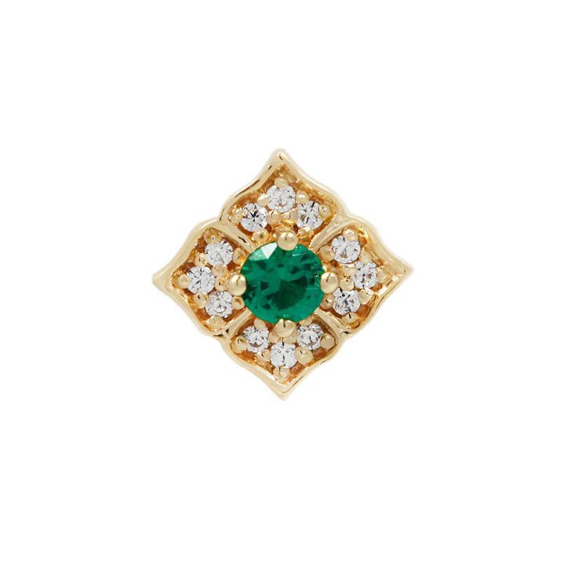 Buddha | 14k gold | Grace | Green Spinel + CZ