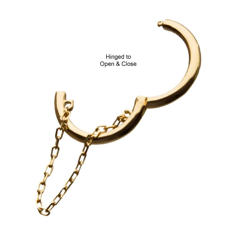 Invictus | 14k gold | Chain Hinged Hoop