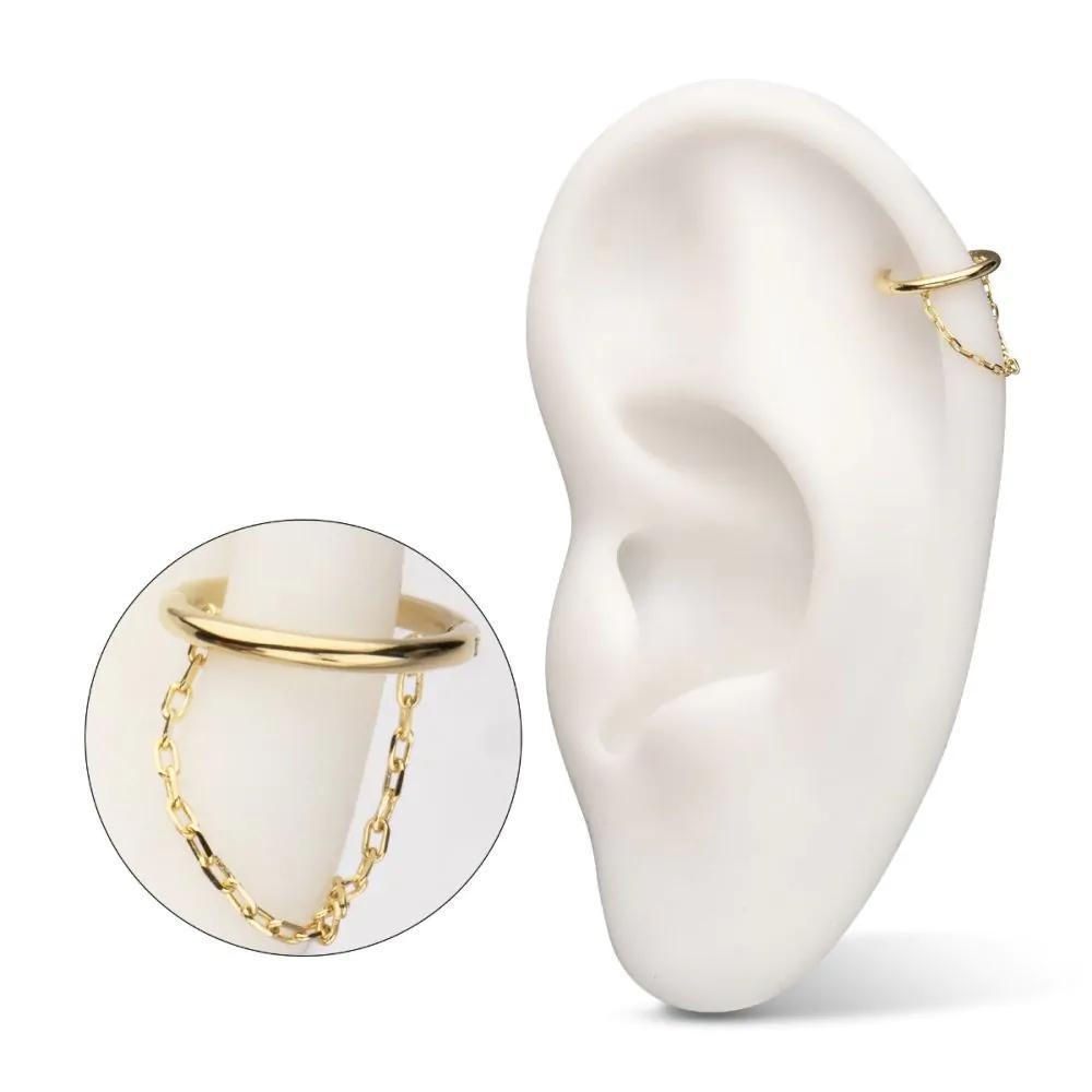 Invictus | 14k gold | Chain Hinged Hoop
