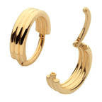 Invictus | 14k gold | Triple Stack Hinged Hoop