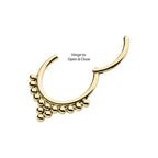 Invictus | 14k gold | 14 Bead Cluster Hinged Hoop