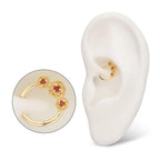 Invictus | 14k gold | Triple Rose Hinged Hoop | Cubic Zirconia