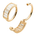 Invictus | 14k gold | 6pc Baguette | Side Facing Hinged Hoop | Cubic Zirconia