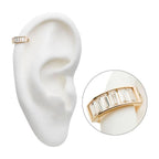 Invictus | 14k gold | 6pc Baguette | Side Facing Hinged Hoop | Cubic Zirconia