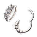 Invictus | 14k gold | 4 Clear CZ Prong Set | Side Facing Hinged Hoop | Cubic Zirconia