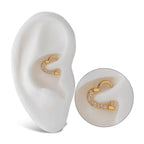 Invictus | 14k gold | CZ Heart (Right Ear) | Front Facing Hinged Hoop | Cubic Zirconia