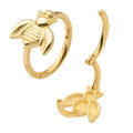 Invictus | 14k gold | Bee | Side Facing Hinged Hoop