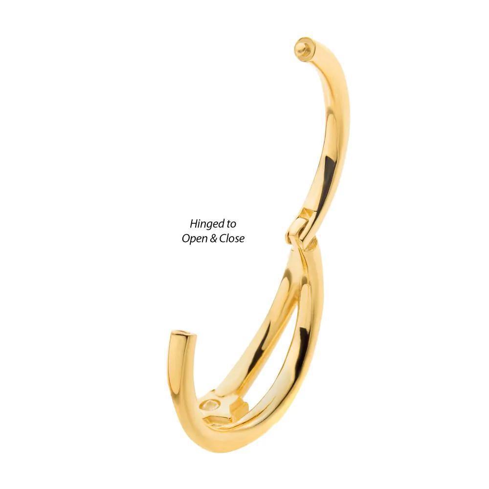 Invictus | 14k gold | CZ Star | Side Facing Hinged Hoop | Cubic Zirconia