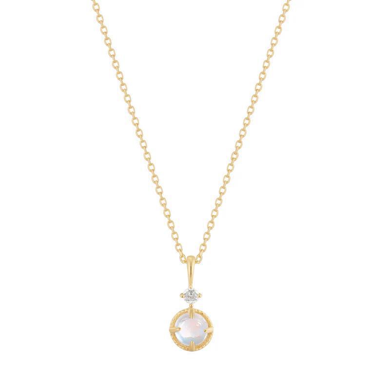 Buddha | 14k gold | RION x Buddha Manifest Necklace | Rainbow Moonstone