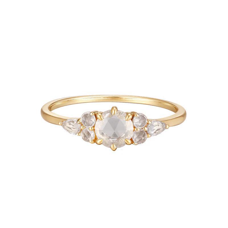 Buddha | 14k gold | RION x Buddha Offering Ring | White Sapphire