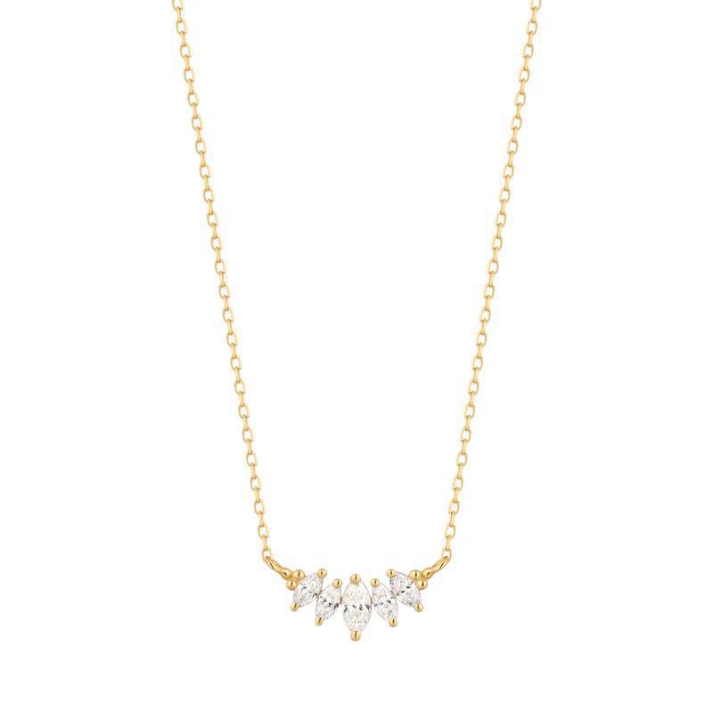 Buddha | 14k gold | RION x Buddha Zuri Cinq Necklace | White Sapphire