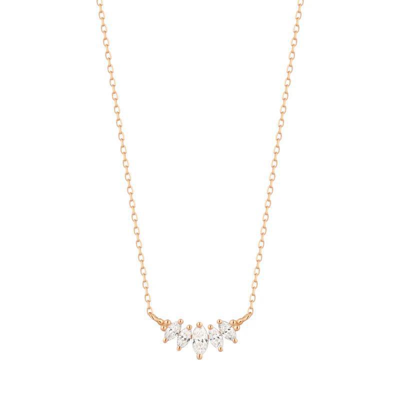 Buddha | 14k gold | RION x Buddha Zuri Cinq Necklace | White Sapphire