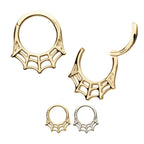 Invictus | 14k gold | Spiderweb Front Facing Hinged Segment Clicker