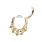 Invictus | 14k gold | Spiderweb Front Facing Hinged Segment Clicker
