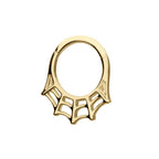 Invictus | 14k gold | Spiderweb Front Facing Hinged Segment Clicker