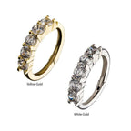 Invictus | 14k gold | Prong Set CZ | Side Facing Hinged Hoop | Cubic Zirconia