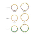 Invictus | 14k gold | Forward Facing Hinged Hoop | 6-Gem Baguette Cluster | Amethyst CZ