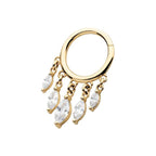 Invictus | 14k gold | 5-Marquise Dangle Hinged Hoop