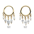 Invictus | 14k gold | 5-Marquise Dangle Hinged Hoop