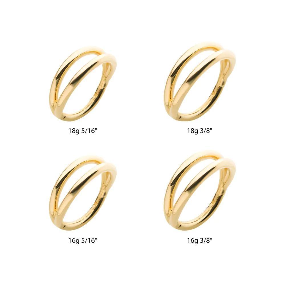 Invictus | 14k gold | Double Hoop Side Facing Hinged Segment Clicker