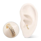 Invictus | 14k gold | Double Row Pave Gem | Side Facing Hinged Hoop | Clear CZ